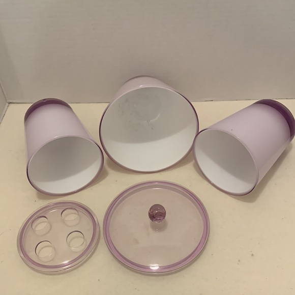 LAVENDER ACRYLIC 5 PCS BATHROOM VANITY STORAGE SET OMBRÉ ::TOOTHBRUSH HOLDER ETC - Picture 2 of 4